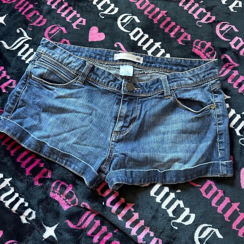 Route-66 Women's Blue and Navy Shorts